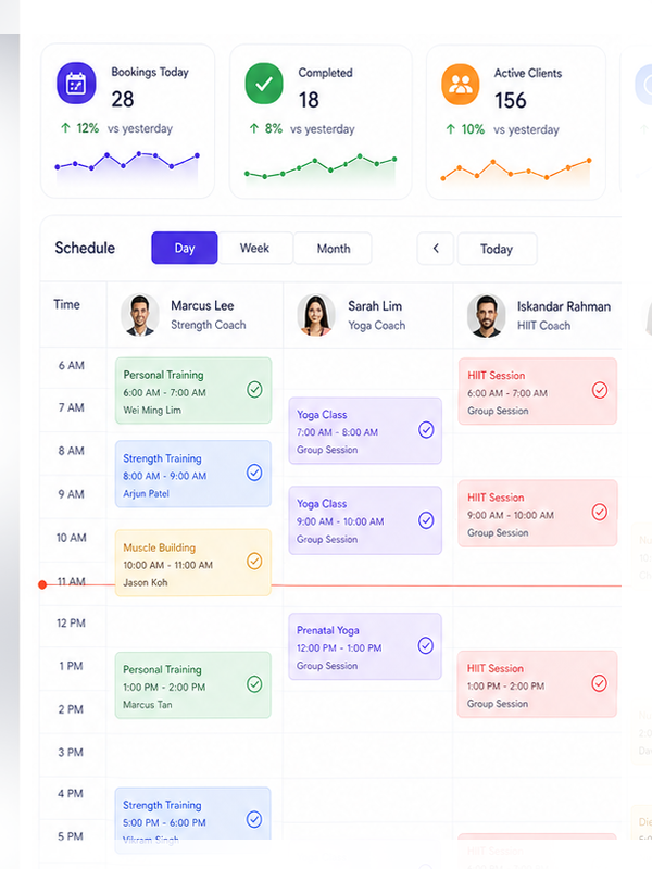 Booking and scheduling operations